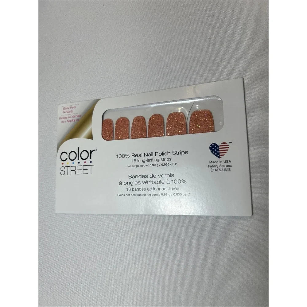 Color Street Nail Polish Strips Seattle Royale Copper Gold Glitter Retired Read